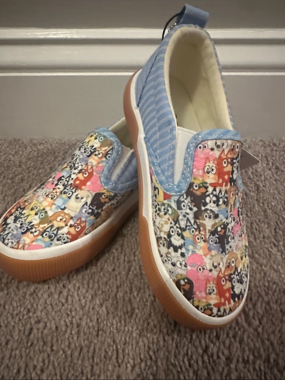 BNwt Groundup Bluey Kids Slip-On Sneakers in Light Blue size 11
